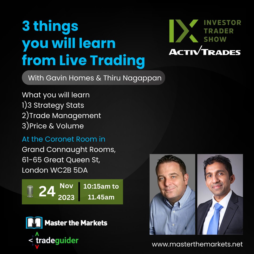 #ixinvestorshow is only a few days away! Join us for a one-day live event and watch us and the team at <a href="/TradeGuider/">Gavin Holmes</a> trade live on 24th Nov using the price and volume methodology.
To gain FREE entry and save £25, click here: bit.ly/3SCz0Zt

#iximedia #livetrading