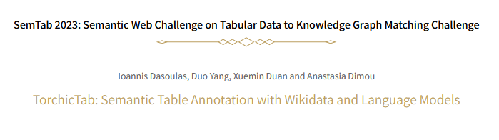 iswc_conf's tweet image. 🏆🌟Congratulations to the winners of the #SemanticWebChallenge, SemTab 2023: Semantic Web Challenge on Tabular Data to Knowledge Graph Matching Challenge: Ioannis Dasoulas, Duo Yang, Xuemin Duan and Anastasia Dimou #iswc2023