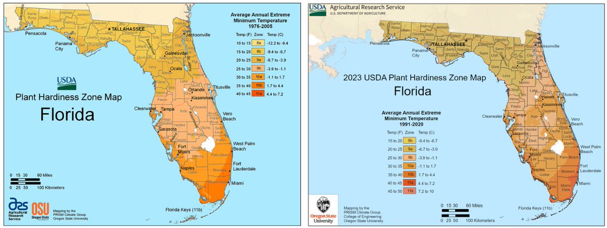 The @USDA Plant Hardiness Zone Map for Florida has changed! Previously, Manatee County was primarily in zone 9a-9b and now it is listed as 10a-10b. What does this mean for your landscape? Find out here: go.ufl.edu/bjy5a3j