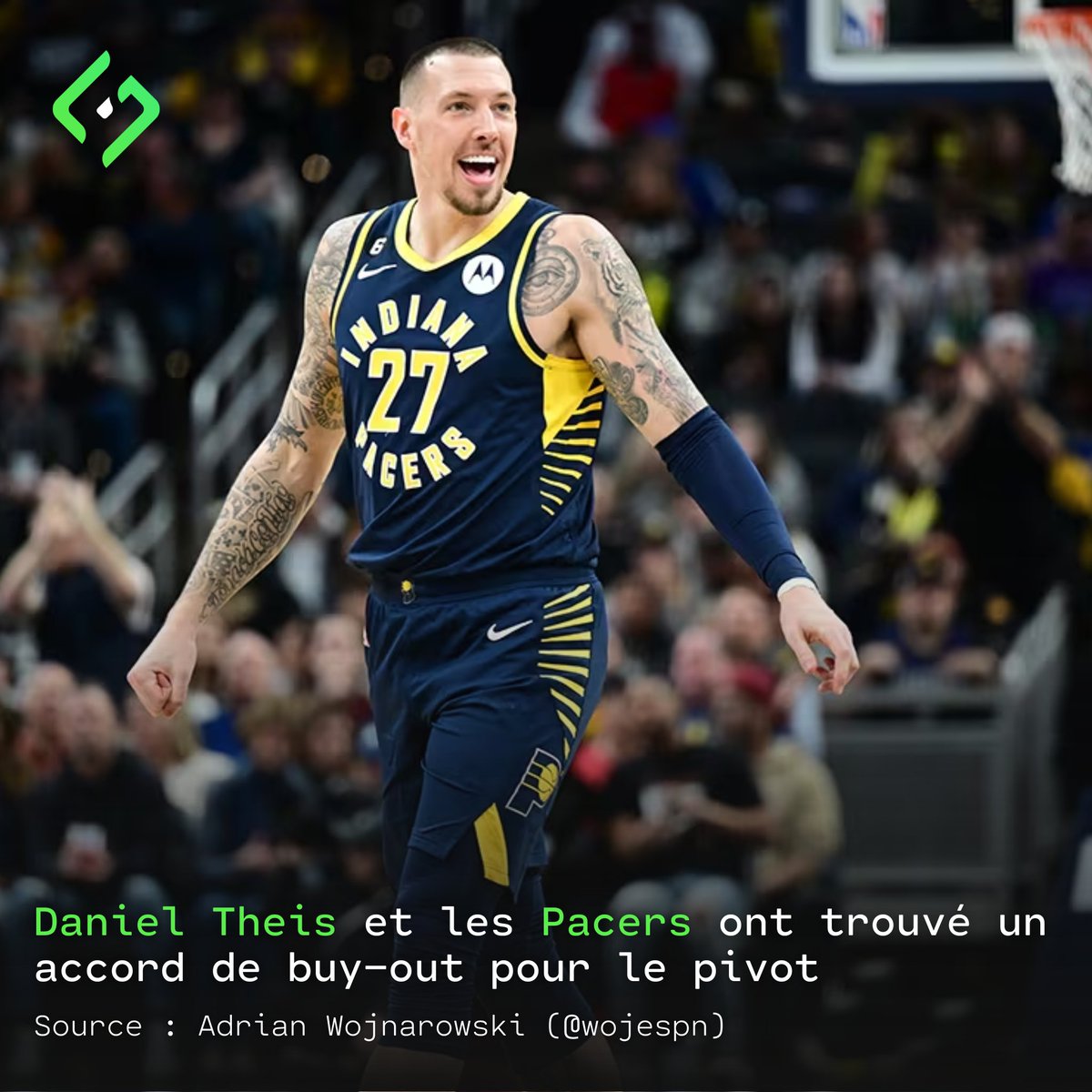 Daniel Theis et les Pacers ont trouvé un accord de buy-out pour le pivot.

Ce dernier souhaitait rejoindre une équipe plus compétitive dès cette saison. Les Clippers ayant récemment perdu Mason Plumlee pourraient se jeter sur l'occasion. 

(<a href="/wojespn/">Adrian Wojnarowski</a>)