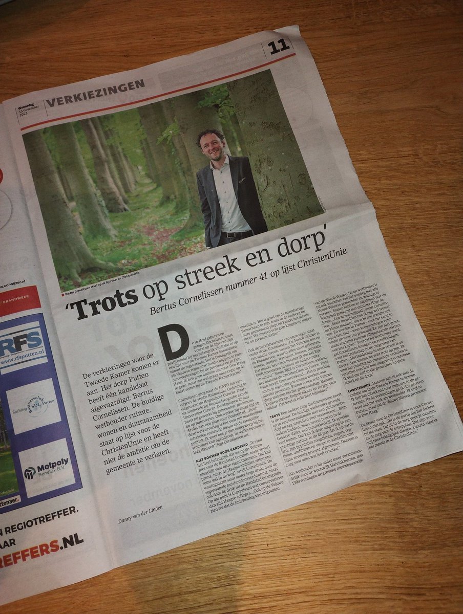 Mooi stuk in de Puttenaer over de nummer 41 op de lijst van de ChristenUnie en enige kandidaat voor de Tweede Kamerverkiezingen uit Putten @bertusco #ChristenUnie #Putten #GeloofInDeSamenleving #CUinActie