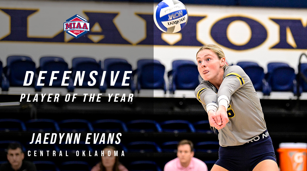 Congratulations to <a href="/UCOvolleyball/">UCO Volleyball</a>'s Jaedynn Evans on being named the 2023 𝙈𝙄𝘼𝘼 𝘿𝙀𝙁𝙀𝙉𝙎𝙄𝙑𝙀 𝙋𝙇𝘼𝙔𝙀𝙍 𝙊𝙁 𝙏𝙃𝙀 𝙔𝙀𝘼𝙍🏅👏

📰 bit.ly/3sGt9Yj
#BringYourAGame