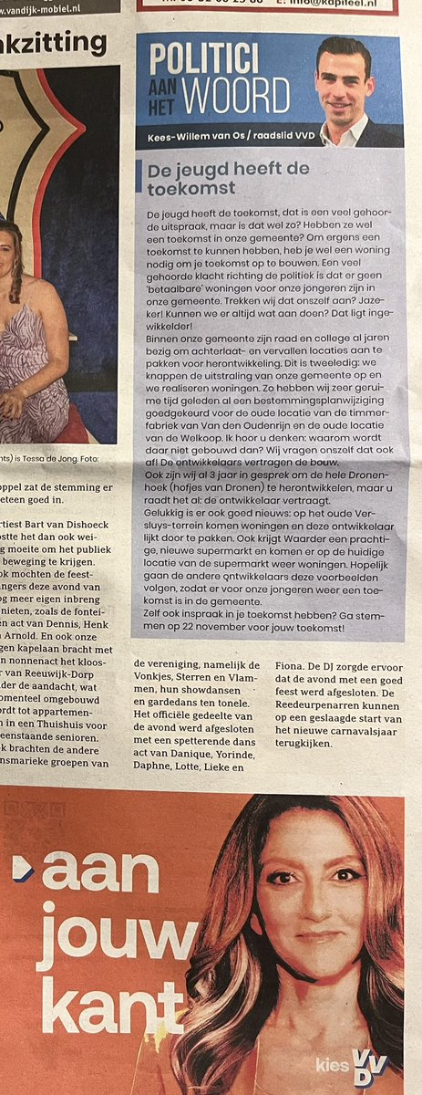 De jeugd heeft de toekomst, een column van ons raadslid Kees-Willem van Os. #VVD