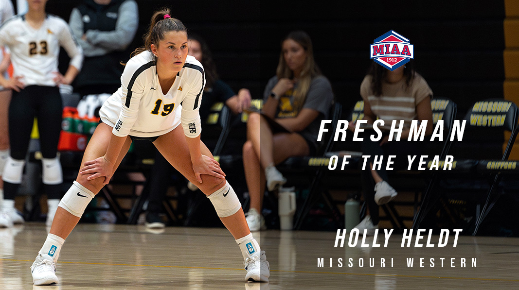 Congratulations to <a href="/MWSUvolleyball/">Missouri Western Volleyball</a>'s Holly Heldt on being named the 2023 𝙈𝙄𝘼𝘼 𝙁𝙍𝙀𝙎𝙃𝙈𝘼𝙉 𝙊𝙁 𝙏𝙃𝙀 𝙔𝙀𝘼𝙍🏅👏

📰 bit.ly/3sGt9Yj
#BringYourAGame