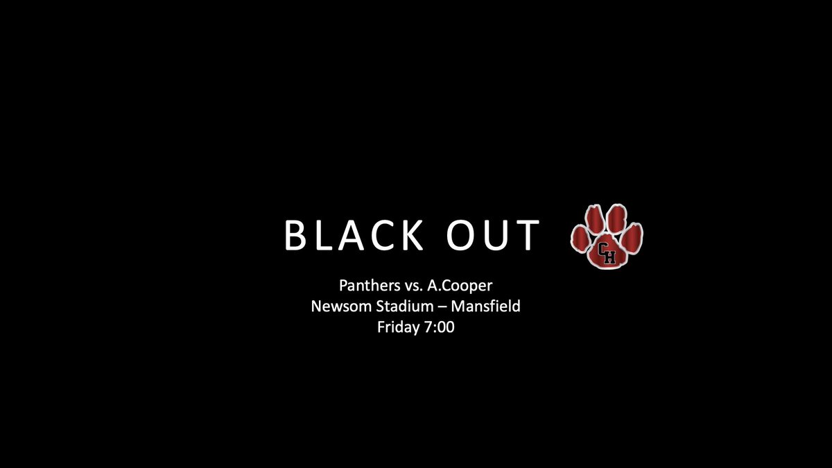 PantherFBBoost's tweet image. Black out the stands this Friday vs. A. Cooper!!
