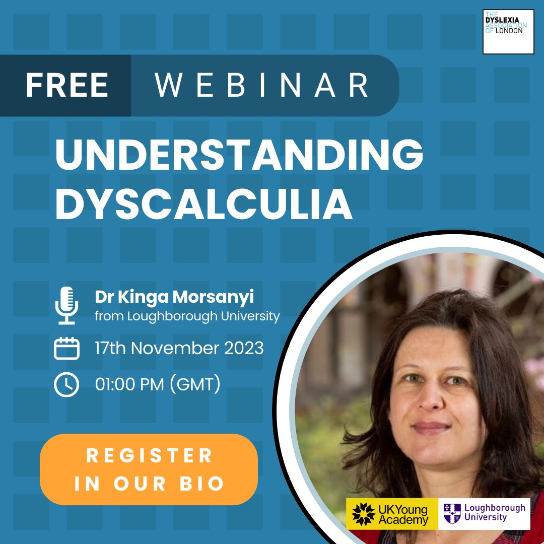 🔢 Don't miss our expert webinar this Friday! 🔢

This webinar is a must-attend for anyone seeking to understand, support, and empower individuals with this unique learning difference. 

🗓️ Friday November 17th 2023
⏰ 1:00 PM (GMT)
🔗 Register now bit.ly/498MaDn