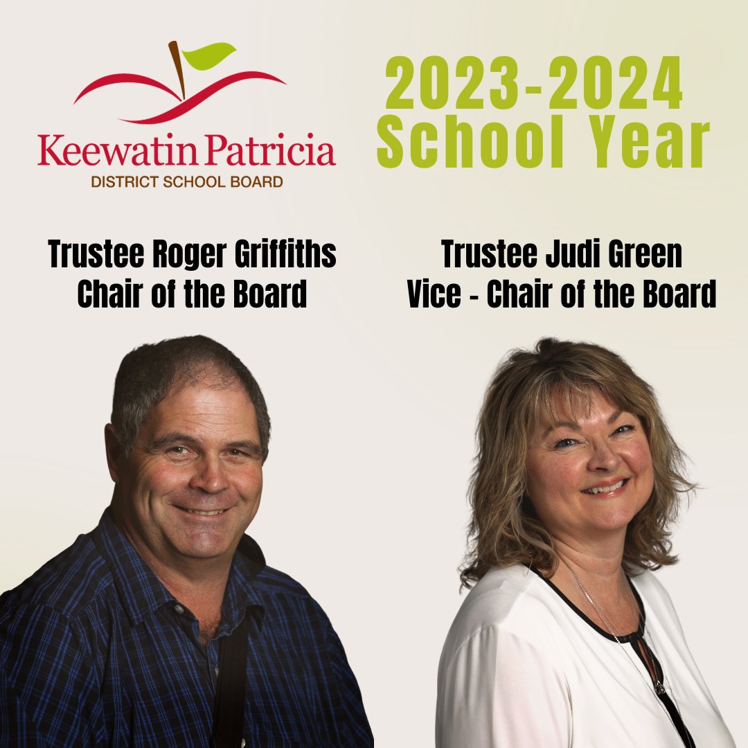 KPDSB_Schools's tweet photo. Please join us in congratulating KPDSB Trustees Roger Griffiths and Judi Green! Trustee Griffiths was acclaimed as Chair of the Board for the 2023-2024 school year. Trustee Green will serve as Vice-Chair of the Board for the 2023-2024 school year. #KPDSBPride https://t.co/bXr2P5Pnq2