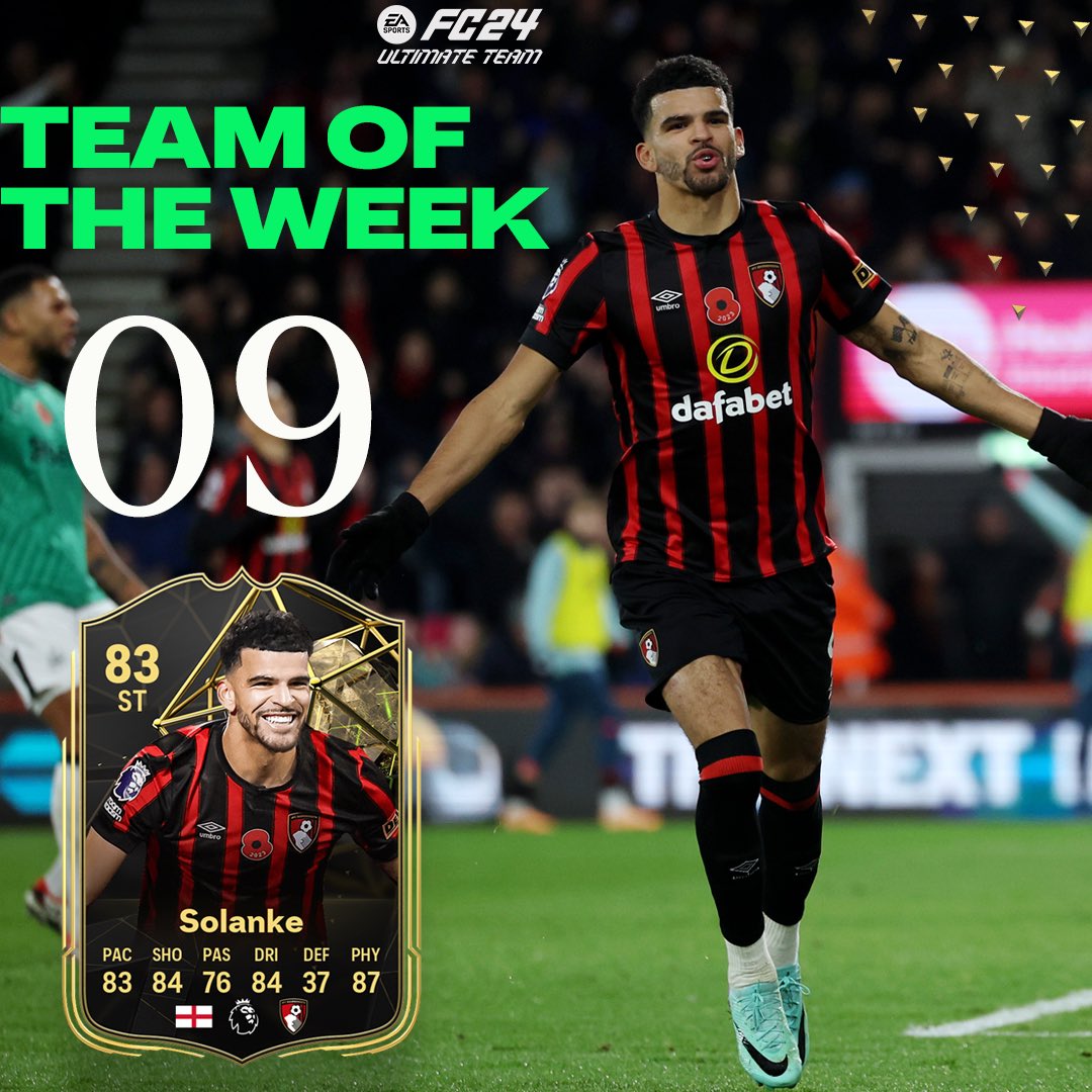 What a player 🙌

<a href="/DomSolanke/">Dom Solanke</a> is in the <a href="/EASPORTSFC/">EA SPORTS FC</a> Team of the Week 👏