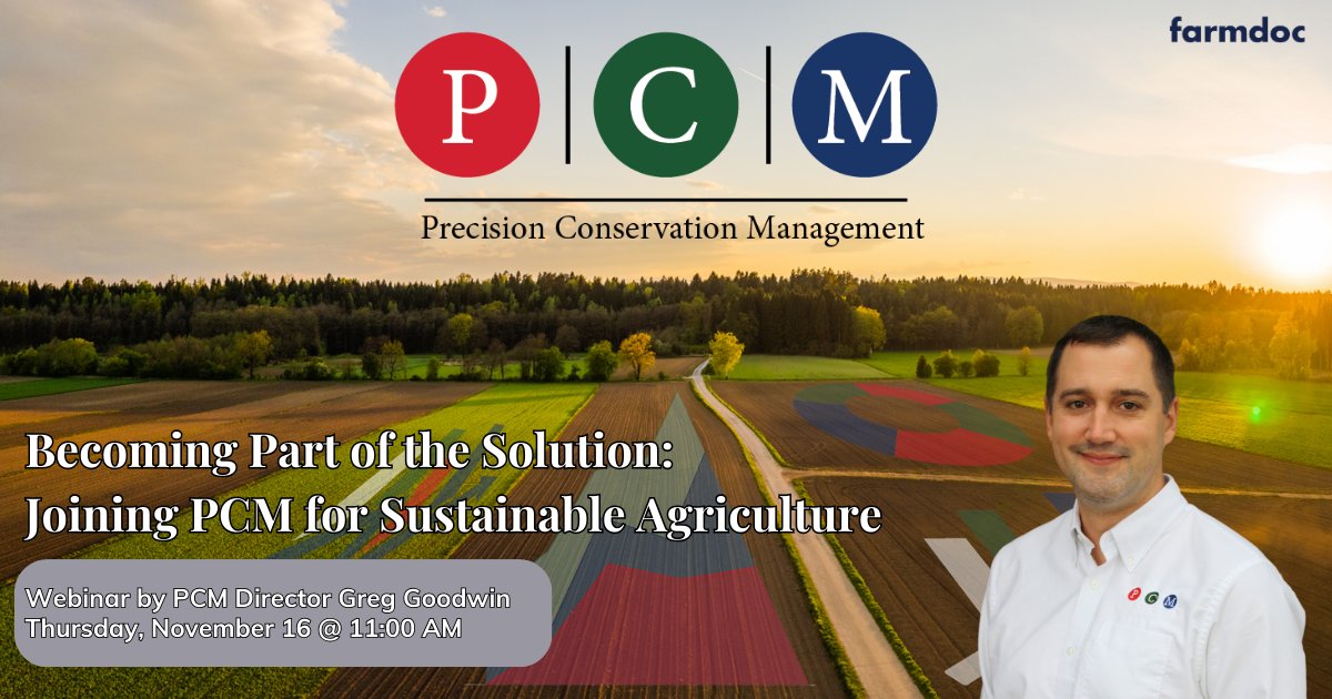 PCM_Farming's tweet photo. The free PCM Program could be a game-changer for your farm. Listen in Thursday at 11 AM to get the details from PCM Director Greg Goodwin. Register: https://t.co/HjpdwDkKzy
@farmdocDaily @ilcorn @ILSoybean #farmprogram #farmprofitability #midwestfarm https://t.co/dBJiKREhsT