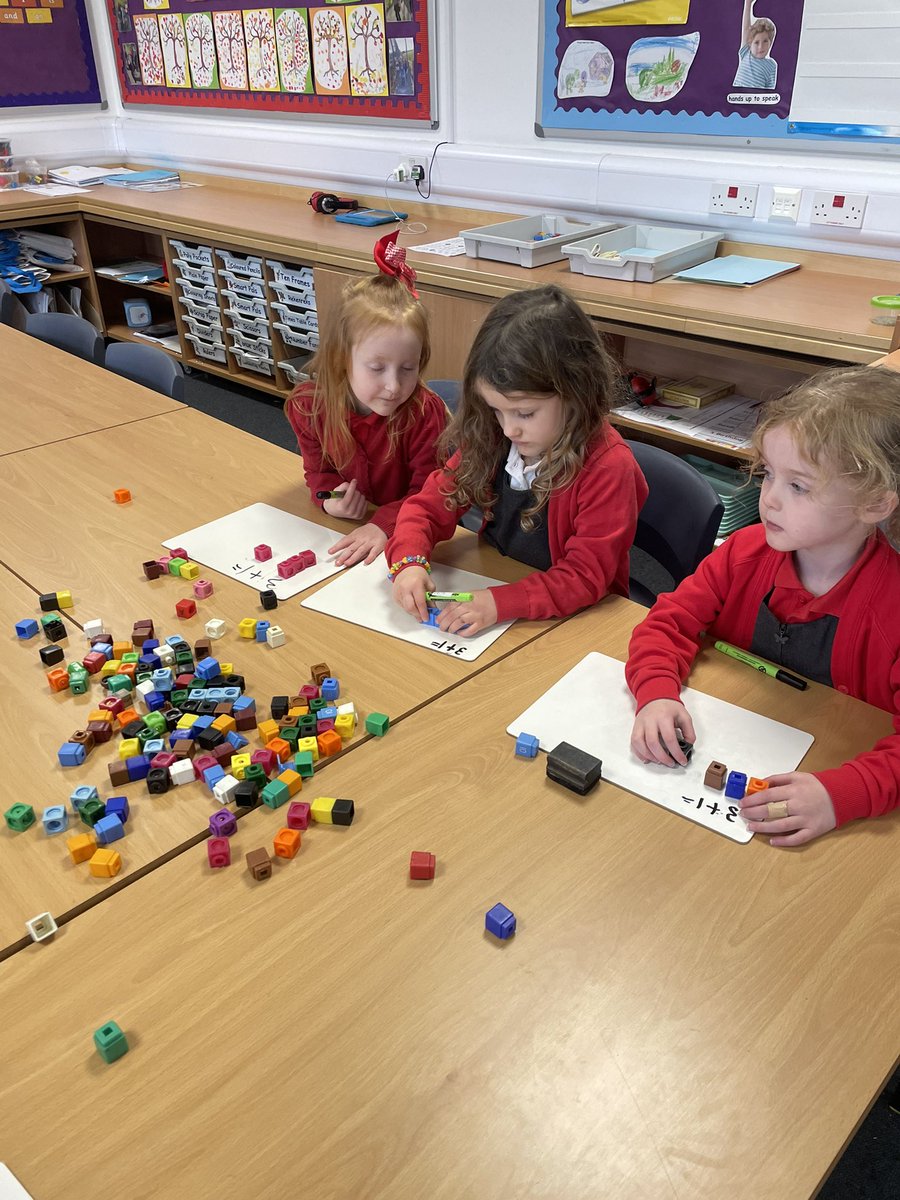 We're exploring addition using concrete materials to aid our learning in room 1 this week. ➕ 🔢  @SLCNumeracy