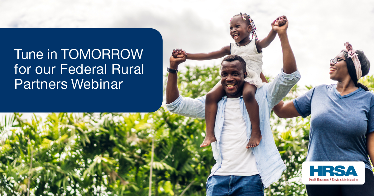 TUNE IN TOMORROW at 11AM ET: To celebrate National Rural Health Day, #HRSA will be hosting a webinar to highlight innovations in #rural health care delivery; stay tuned for the registration link. #NRHD23 #PowerofRural