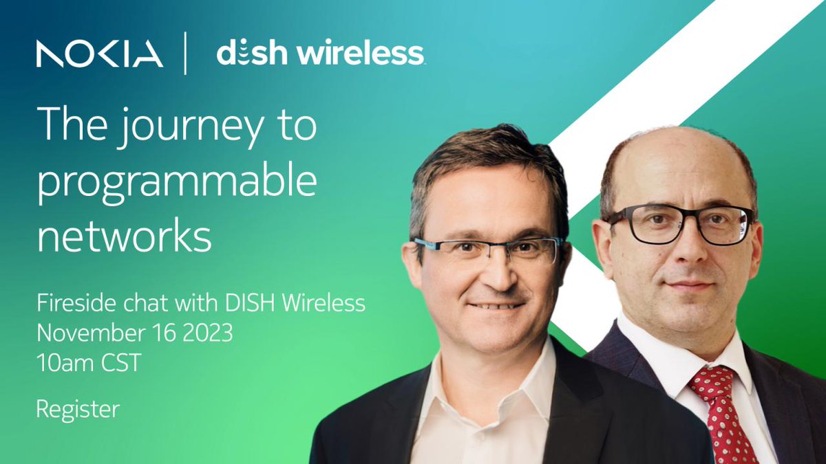 📅 Register for the LinkedIn Live session, ‘The Journey to Programmable Networks’ to hear from DISH Wireless’ #MarcRouanne and <a href="/shamiti/">Shkumbin Hamiti</a>, <a href="/nokia/">Nokia</a>'s Head of Network Monetization Platform BU, Thurs., Nov. 16 at 10AM CST 👉 bit.ly/49AIM4s

#5G #Automation #AI #integration