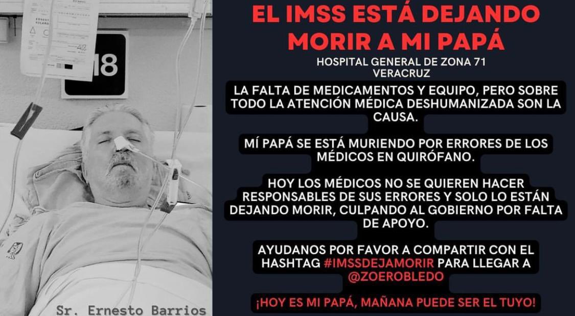 gmo_braud's tweet photo. Ayuda por favor, es el papá de una amiga 🙏🏻  @Tu_IMSS @GobiernoMX @ImagenTVMex @televertv @nmas #imssdejamorir https://t.co/zrjQC5XuE7