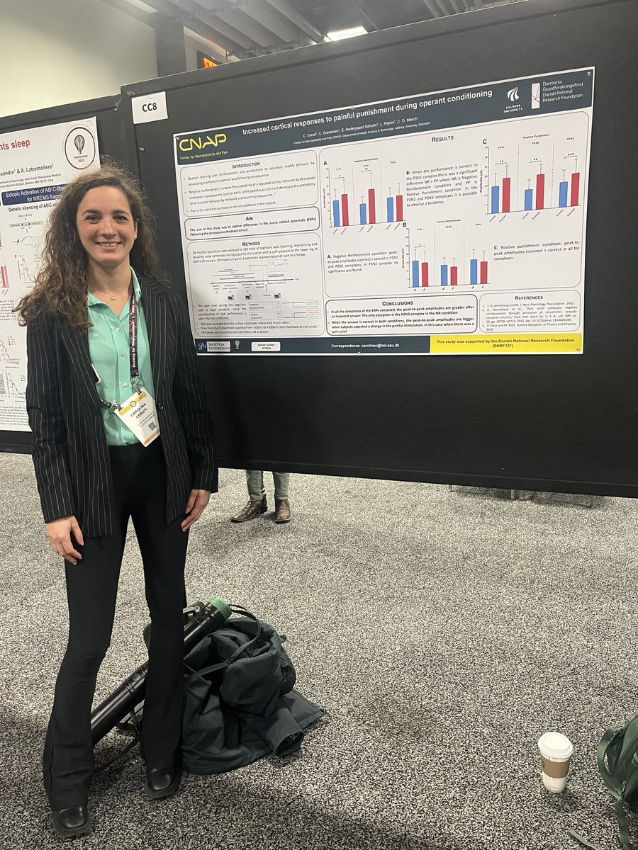 Ph.D -student <a href="/caroceruti/">giselacerutti</a>  from <a href="/CNAP_AAU/">CNAP-AAU</a> is presenting today at the Neuroscience 2023 conference in Washington DC

Come now at CC8 in the poster session to check out new insights on operant learning in painful condition 

#SfN #Neuroscience2023 #washingtonDC #CNAP