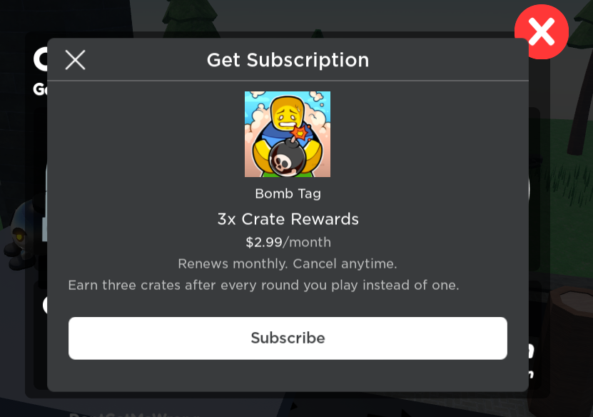 Subscriptions are now available for Bomb Tag!! Very excited with this update @Roblox