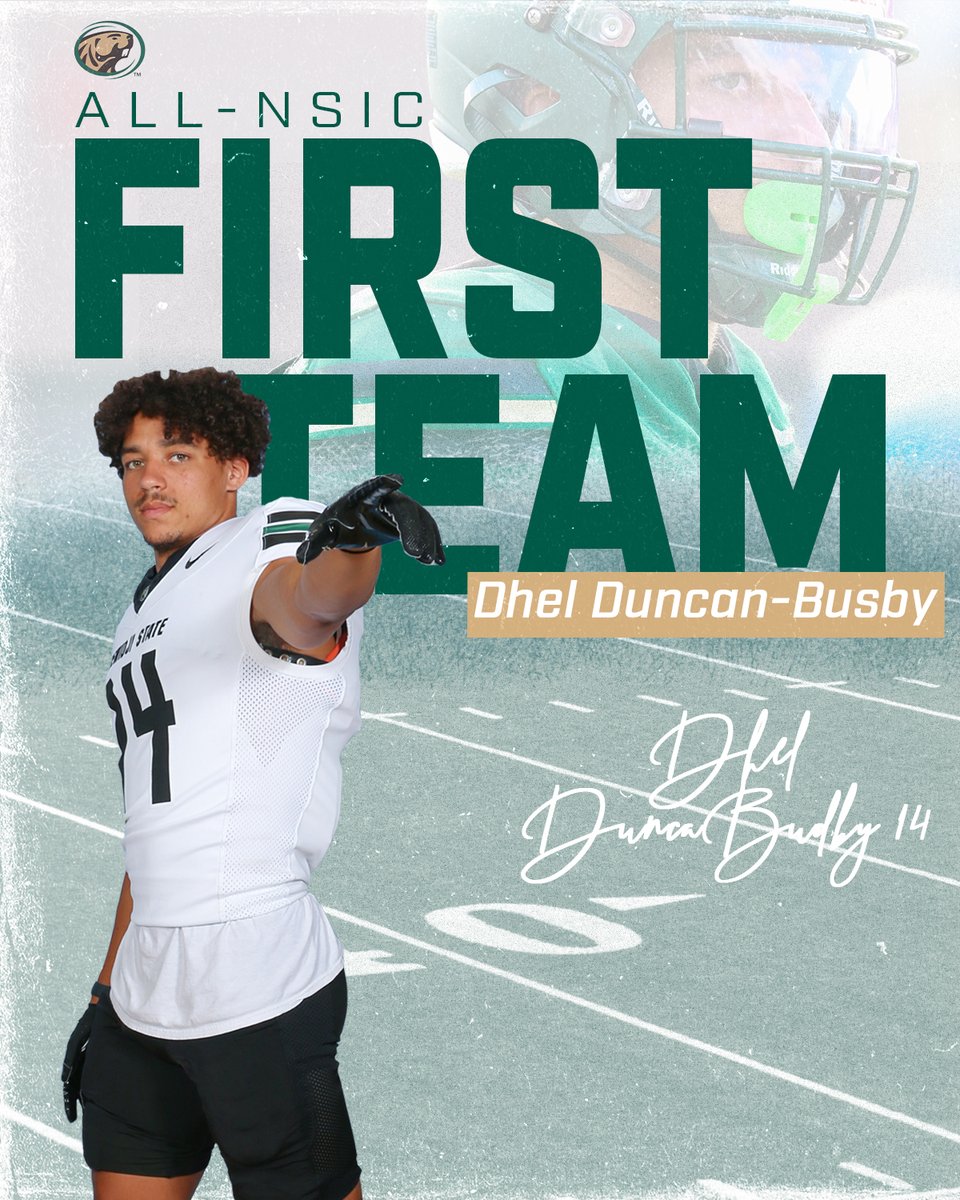 BSUBeaversFB's tweet photo. Four more Beavers on the All-NSIC First Team Offense in Brandon Alt, Ty Cobb, Dhel Duncan-Busby and Will LeMire!

#GoBeavers #BeaverTerritory #GTA https://t.co/u03cqCjl2F