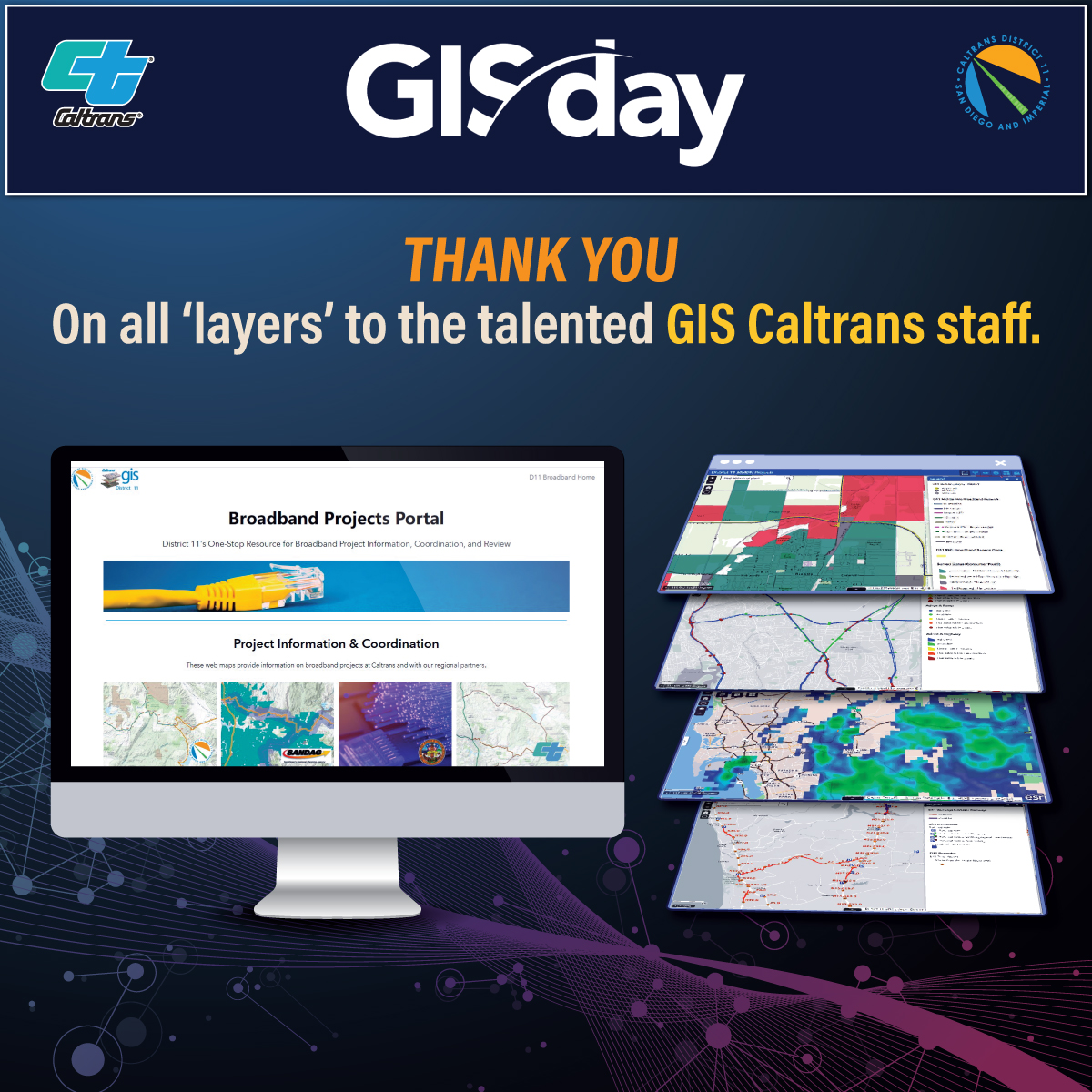 SDCaltrans's tweet image. Happy #GISDay2023. Mapping the way to a better future.