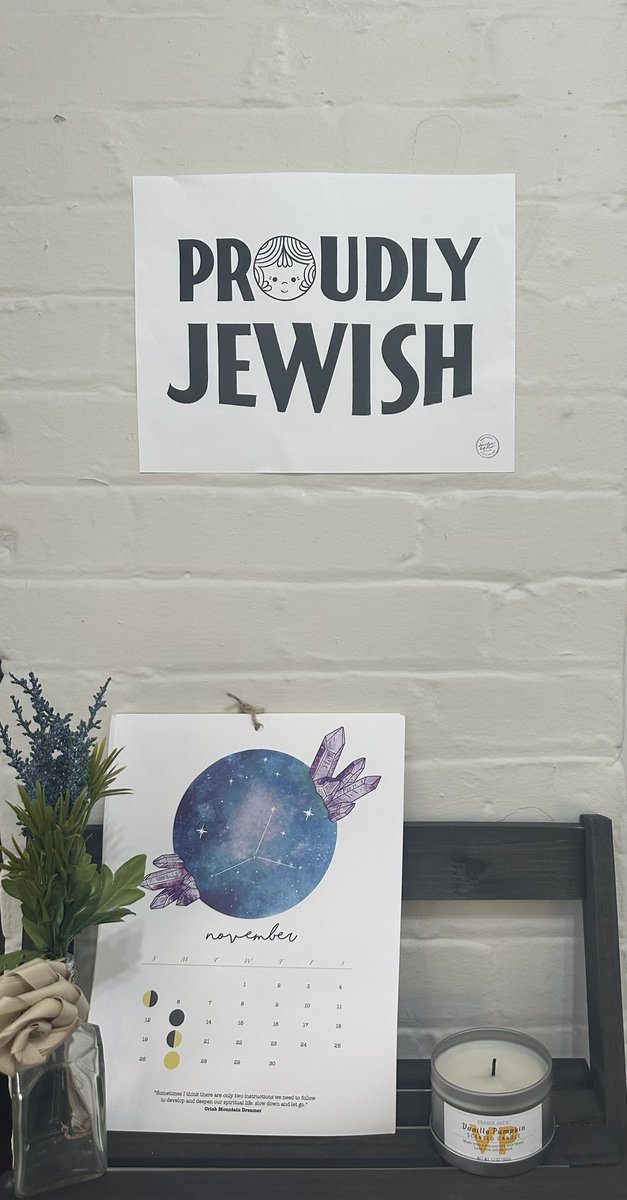 Picked up matzo ball soup 🤧for lunch from @mamalehs Brookline, and also got this free sign. Proudly Jewish, hung behind me for everyone in virtual meetings to see🥰💙✡️