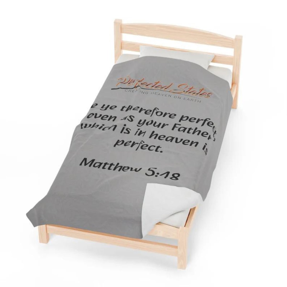 PerfectedStates's tweet image. Adorned with the transformative words from Matthew 5:48. As you cozy up in its comforting embrace, let the reminder to strive for perfection, mirroring the divine, be a gentle whisper that transcends the tangible warmth. 
.
#DivineComfort #HeavenlyWisdom #PerfectedStates