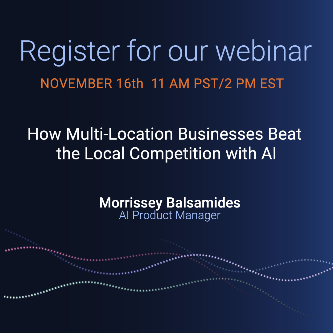 chatmeter's tweet image. Want to get ahead of the competition in 2024?
Join us tomorrow and get the playbook multi-location businesses are using to monitor the competition and win more market share. We’ll also show you what’s next for AI in reputation management. Register today 👉bit.ly/3tX1Rx8