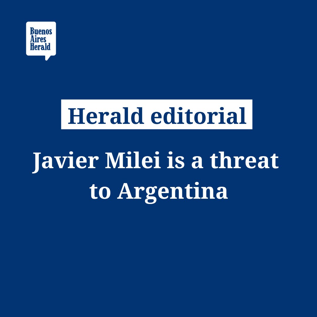 BAHeraldcom's tweet photo. We relaunched the Buenos Aires Herald vowing to honor its history of defending human rights and uphold its commitment to democracy. 

Today, the team believes that a Milei government would represent a grave threat to democratic coexistence in Argentina. https://t.co/TkmIPhRqpa
