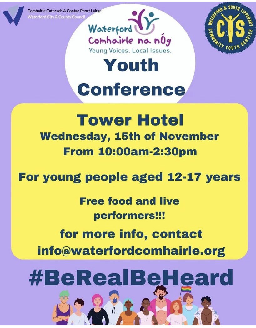 McGannMargo's tweet image. Delighted to attend @waterfordyouth Comhairle na nÓg AGM @TowerHotel with 13 #TY students @FriaryCollege #politics #voices #futureleaders #BeRealBeHeard