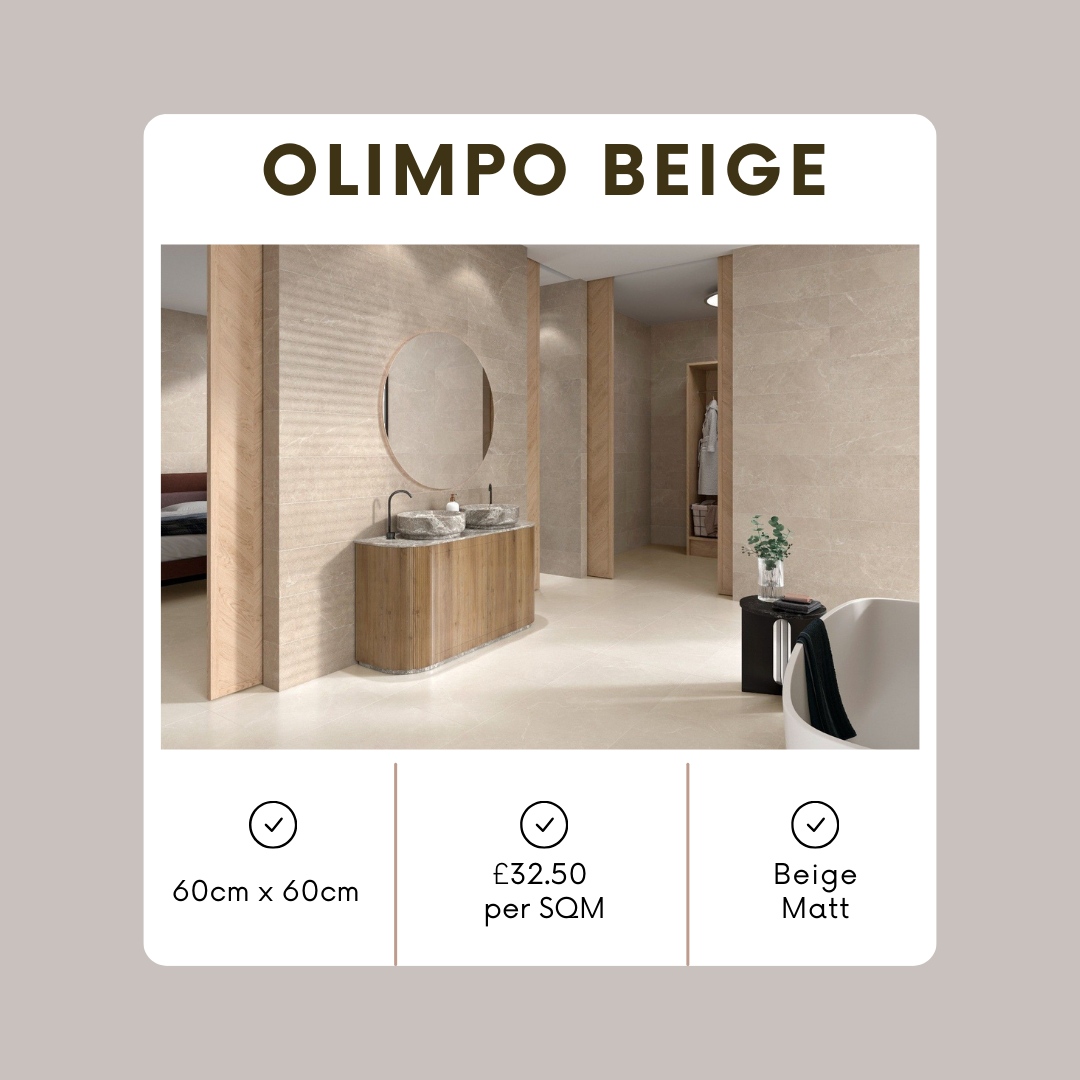 Best Seller Spotlight ✨

Our Olimpo Beige Tiles are minimalist, crisp and modern - perfect for indoors and outdoors on both walls and floors!

Discover online at Tilemarket where you can place an order or order a free sample to check out the tile before ordering!