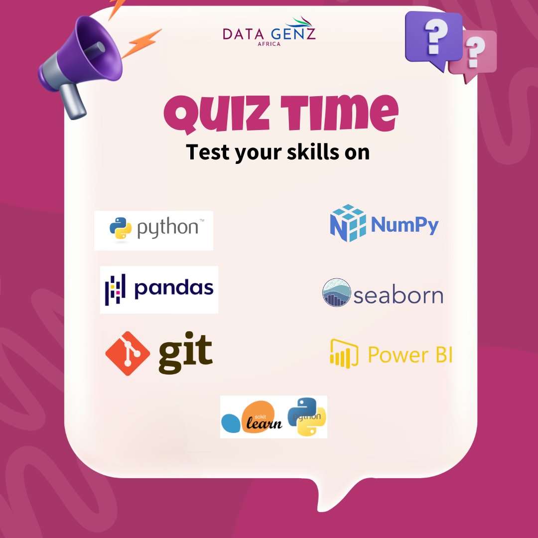 datagenzafrica's tweet image. 🚀🐍 It's Trivia Time! Dive into the NumPy Challenge! 💡 Ready to showcase your NumPy expertise? Test your skills, share your answers in the comments below, and let's discover the true NumPy champions! 🏆📊
#NumPyChallenge #DataScienceQuiz #TechTrivia #datagenzafrica