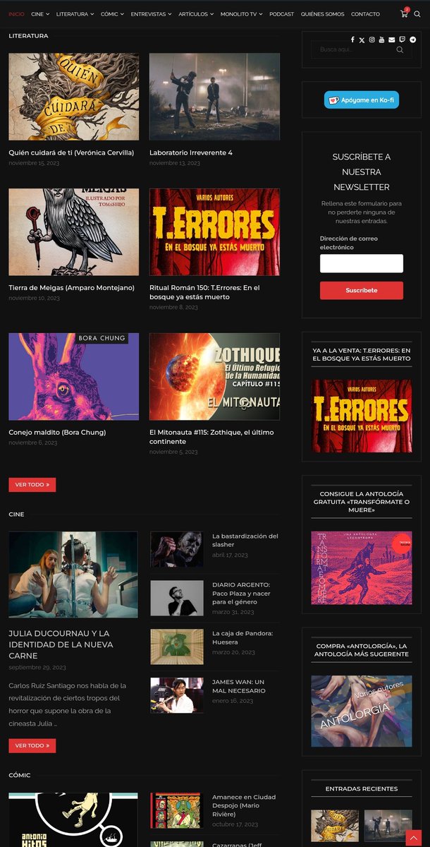 dentromonolito's tweet photo. Sabemos que somos pequeños, que los premios nos repelen y que muchos medios nos ignoran. Pero llevamos casi diez años al pie del cañón, publicando más que nadie (superamos las 1600 entradas), difundiendo terror y reseñando. 
¿Nos ayudas a llegar a más gente? 
#ComparteAlMonolito https://t.co/95hCn9iS89