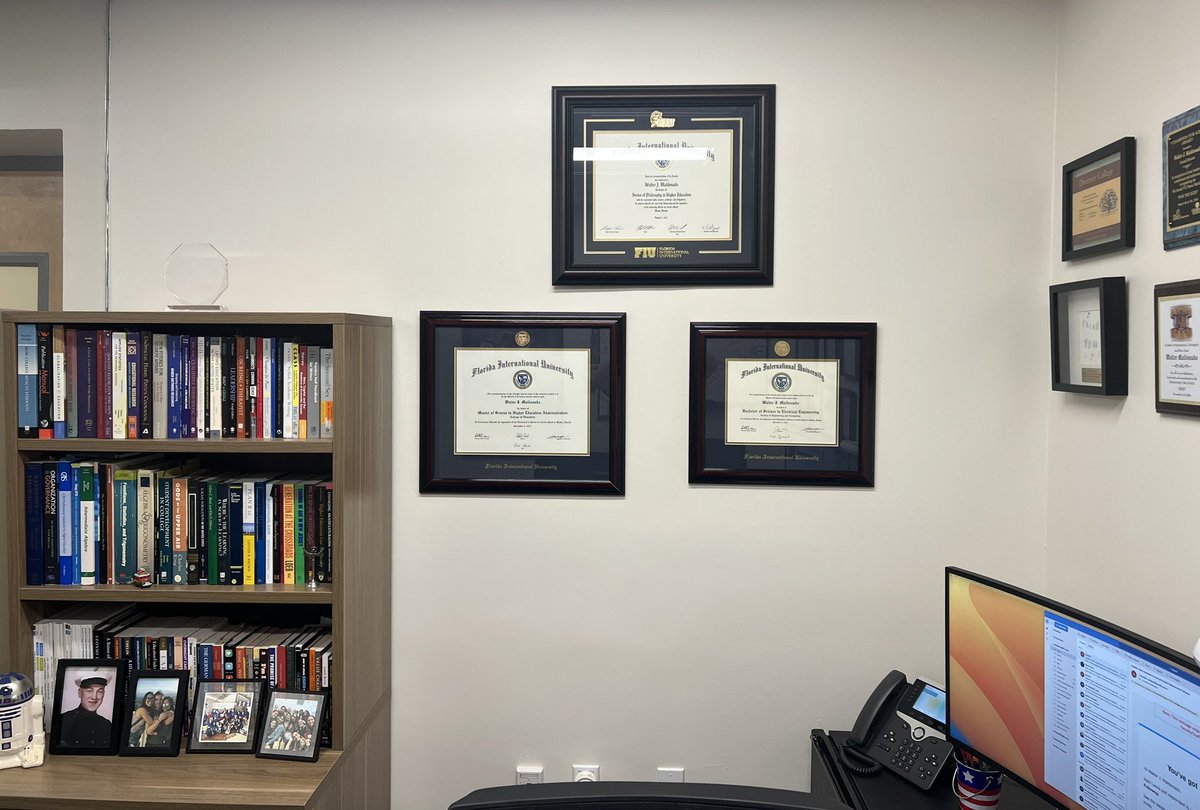 walterpaddy's tweet photo. Diploma is finally up on my wall 😃
#PhD #doctor #degree #diploma #DrMaldonado #FIU https://t.co/JixEiq7mhH