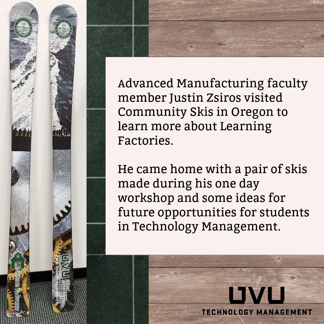 uvu_tmm's tweet image. #uvutm #techmanagemet #LearningFactory @CommunitySkis
