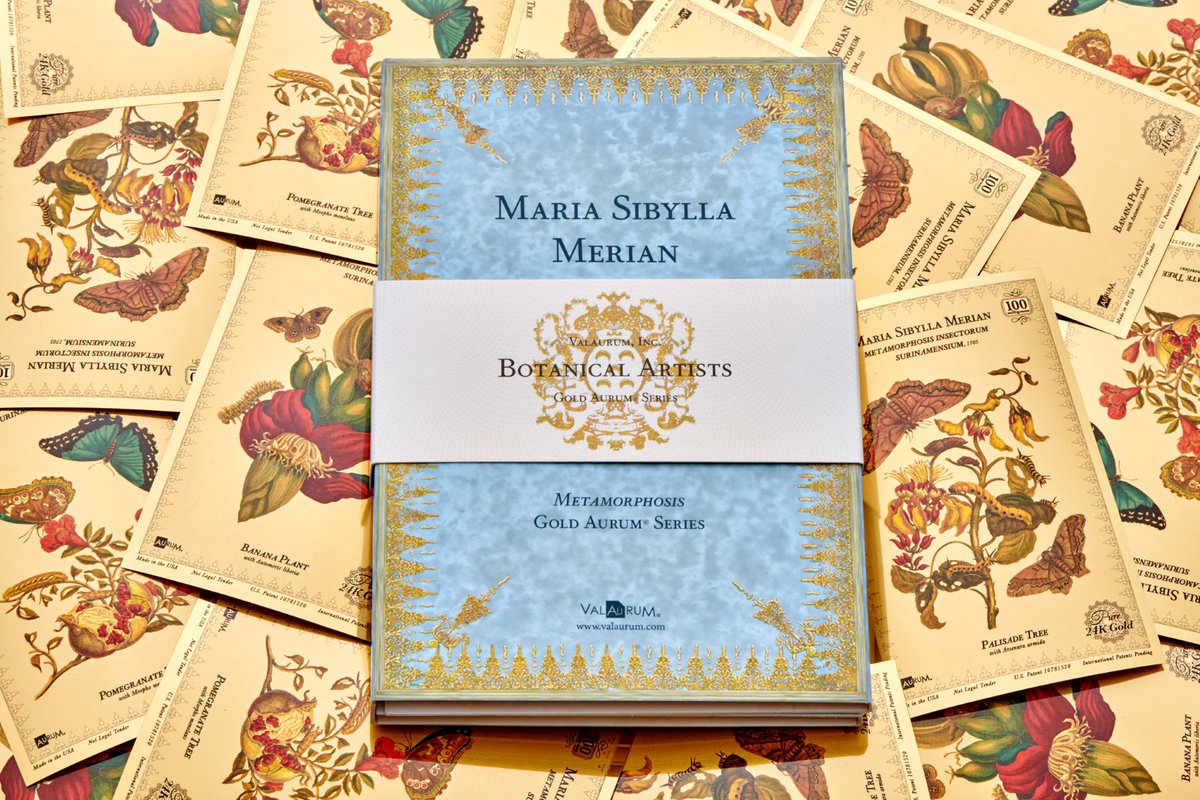 Introducing The Merian Aurum® Series Set. This Botanical Aurum® Series set comes with three fine art prints, each containing 100 milligrams of 24 karat gold featuring some of their iconic artwork.

Shop the Merian Series Sets
bit.ly/3MM19JQ

#gold #botanicals #artwork