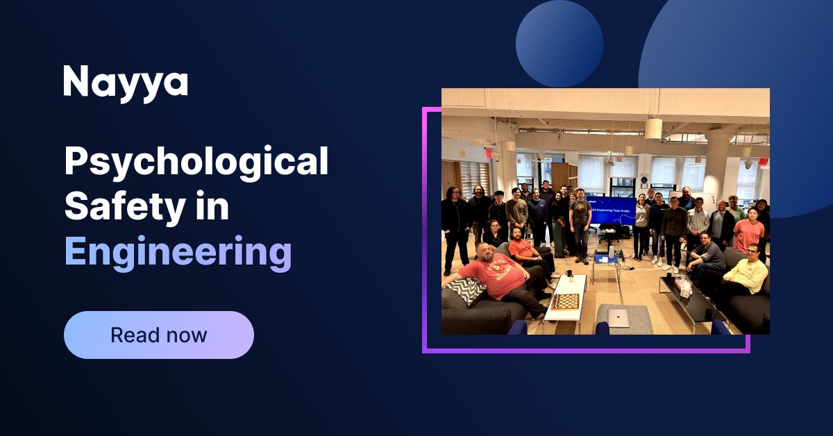Andrew Lin, Director of Engineering, spoke with @BuiltInNewYork about how Nayya’s Engineering team prioritizes psychological safety as part of the creative process. 🧠

Read on to learn more. 🚀
builtin.com/brand-studio/h… #RaisingUpTech