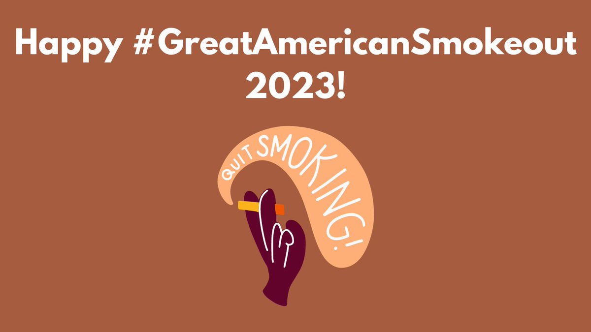 Happy #GreatAmericanSmokeout day! Visit the @AmericanCancer website to learn about the perks of quitting smoking and how to get started! cancer.org/healthy/stay-a…