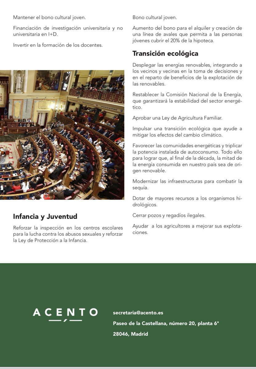 Desde #Acento hemos preparado un informe que ofrece una síntesis de los principales compromisos adquiridos por el candidato a la Presidencia del Gobierno, Pedro Sánchez, en la intervención en la que solicita la confianza de la Cámara.

Puedes leerlo aquí 👇🏼
