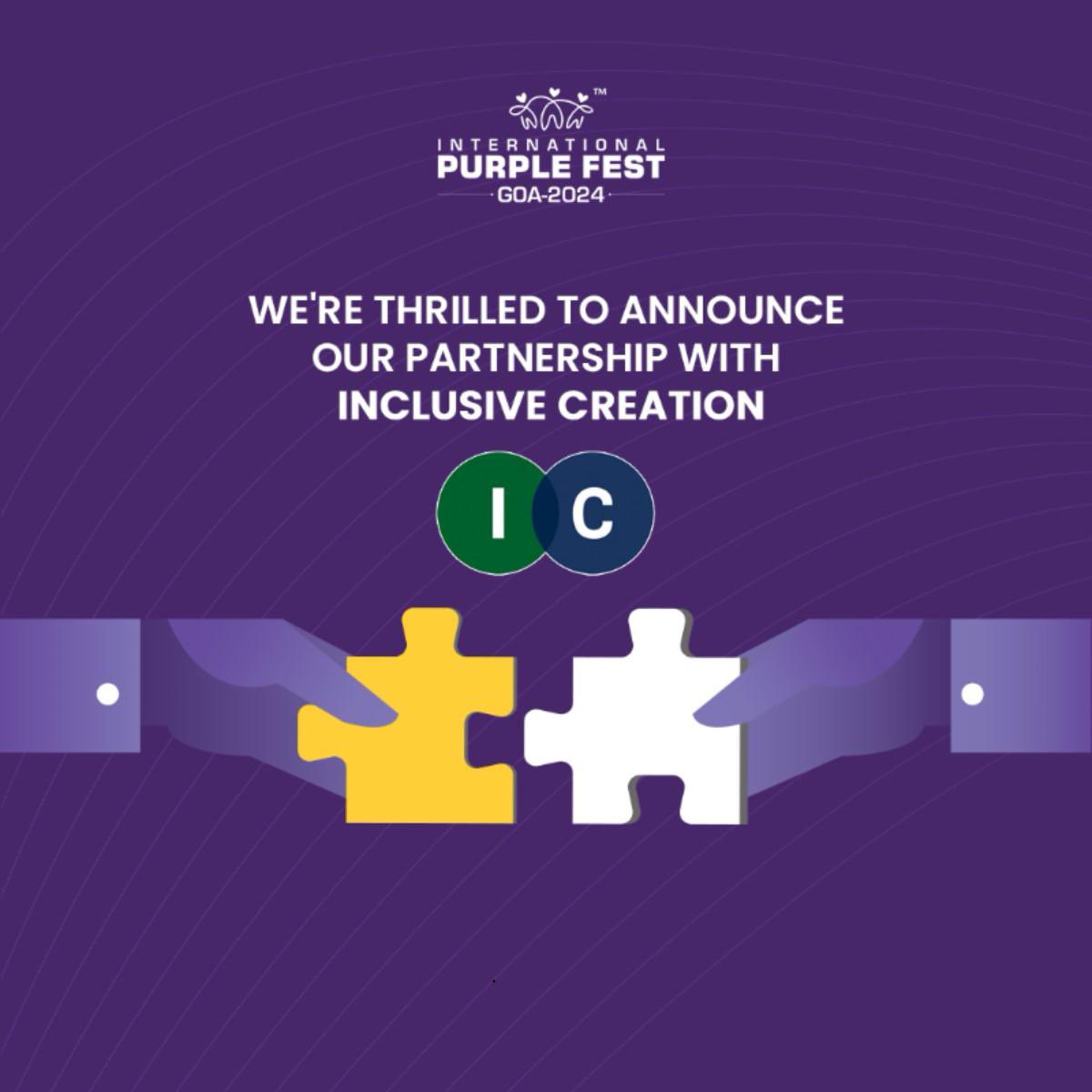 purplefestgoa's tweet photo. India's one-of-a-kind inclusive festival is going global this time. 

We're thrilled to announce our partnership with 'Inclusive Creation' to make this year's festival truly global. https://t.co/IbxahzqZDo