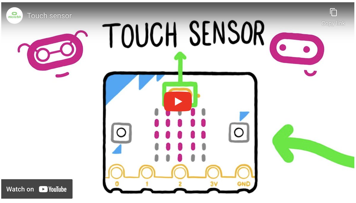If you have the V2 #microbit, you can use the gold logo as another input in your projects🙌. It uses capacitive touch, sensing tiny changes in electrical fields to know when your finger is pressing it - just like your phone or tablet screen 📲
👀more info:
microbit.org/projects/make-…