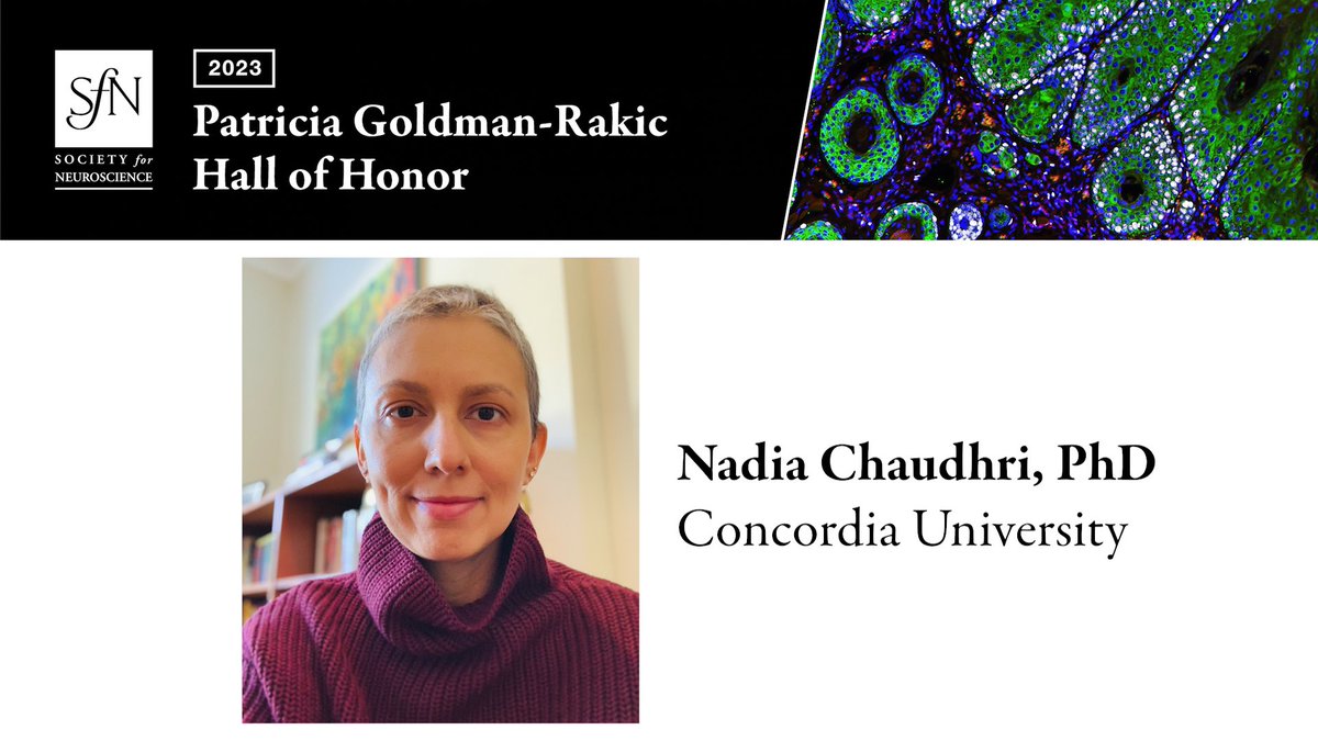 Society for Neuroscience (SfN) (@sfntweets) on Twitter photo Honoring the late Nadia Chaudhri, PhD.
Chaudhri was inducted into the Patricia Goldman-Rakic Hall of Honor.
<a href="/psyc_concordia/">Department of Psychology - Concordia University</a>
#neurotwitter #SfN23 Honoring the late Nadia Chaudhri, PhD.
Chaudhri was inducted into the Patricia Goldman-Rakic Hall of Honor.
<a href="/psyc_concordia/">Department of Psychology - Concordia University</a>
#neurotwitter #SfN23