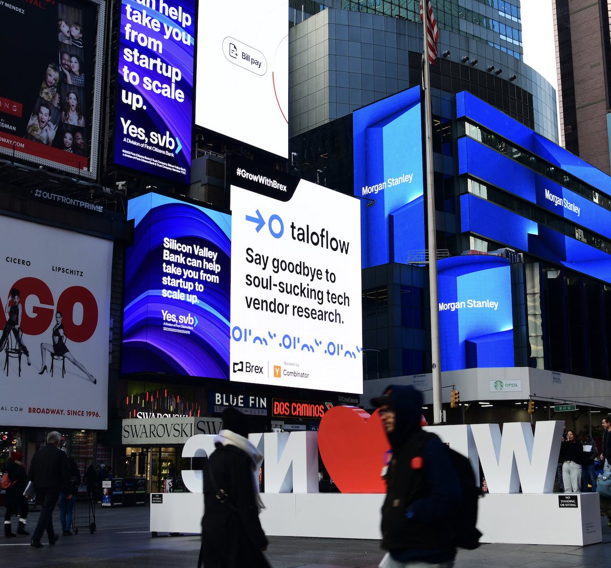 LegendaryLVJ's tweet image. Taloflow is on the big boards in Times Square this week: "Say goodbye 👋 to soul-sucking tech vendor research"
@TaloHQ has enabled thousands of vendor evaluations across SaaS, developer tools, and cloud infrastructure.
Thanks @brexHQ
#GrowWithBrex #SoftwareSelection