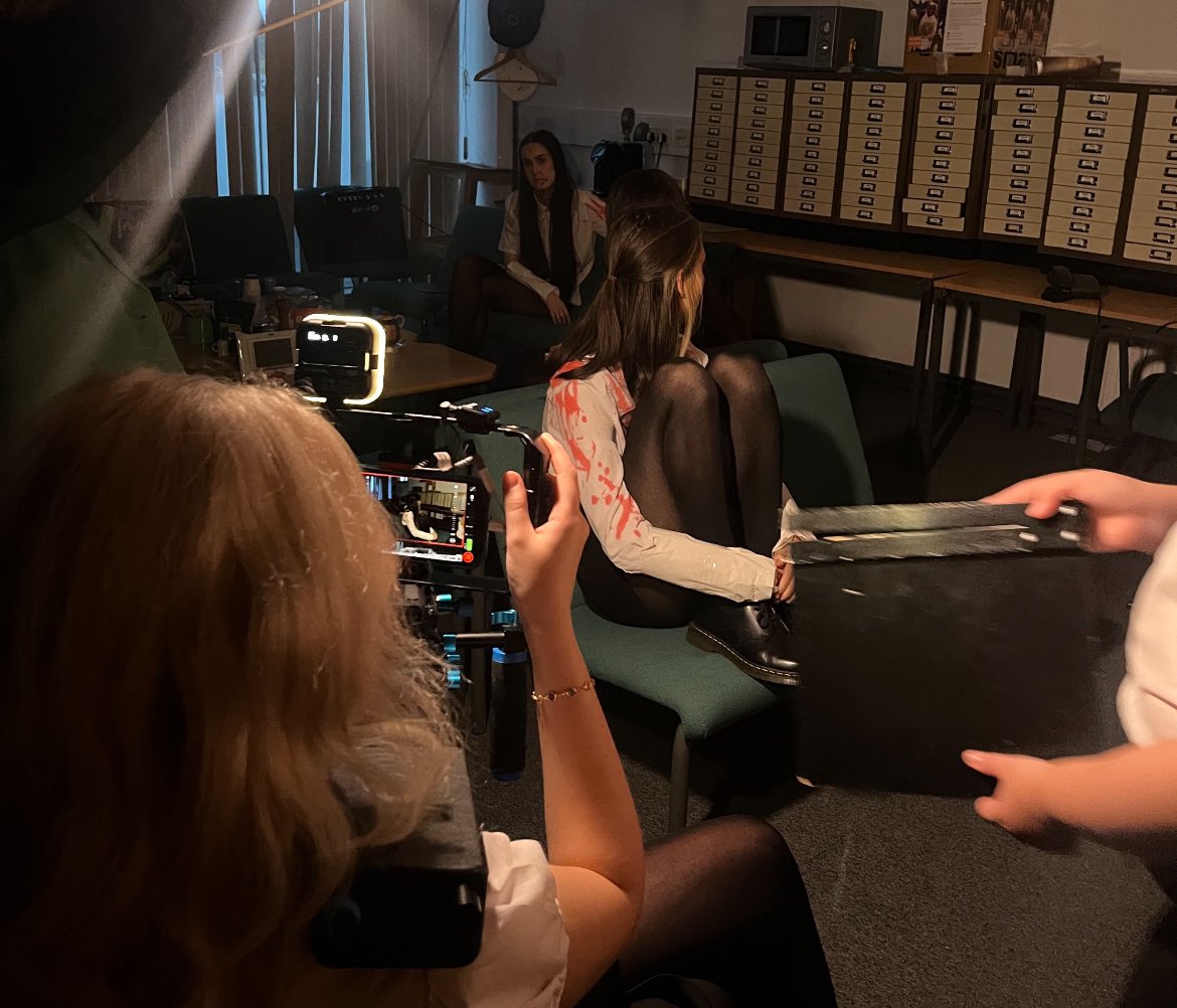 StMungosFilm's tweet photo. Another production day for Class of the Dead. It’s a slow and delicate process but it’s been great fun so far. Looking forward to shooting our scenes with our zombie horde soon. Here are some BTS shots #classofthedead https://t.co/fROwcWD5SQ