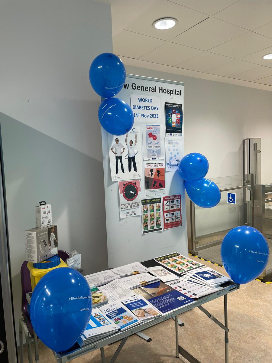 Staff at MGH take the blue balloon test for world Diabetes Day