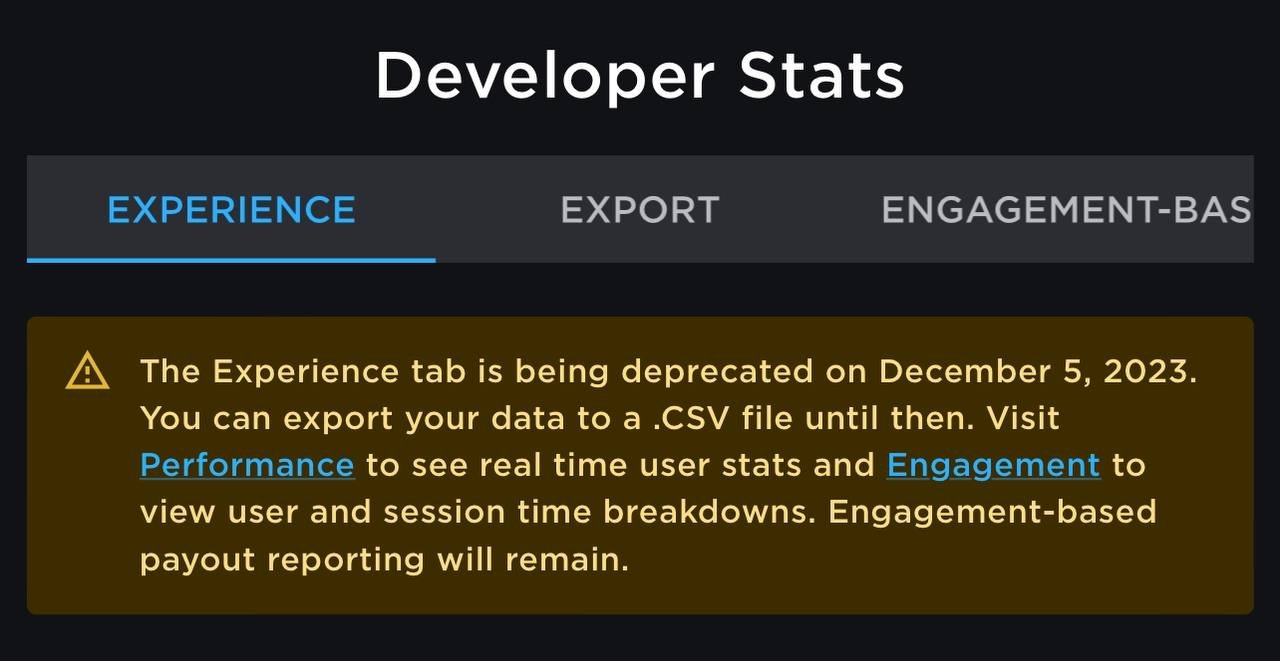 Merely on X: New @ROBLOX Developer Stats available! Added a live