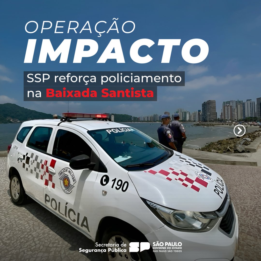 SegurancaSP's tweet image. A @PMESP retomou nesta quarta-feira (15) a Operação Impacto na Baixada Santista, integrando esforços dos Comandos de Policiamento do Interior, Rodoviário e de Trânsito para garantir a segurança em toda a região litorânea.