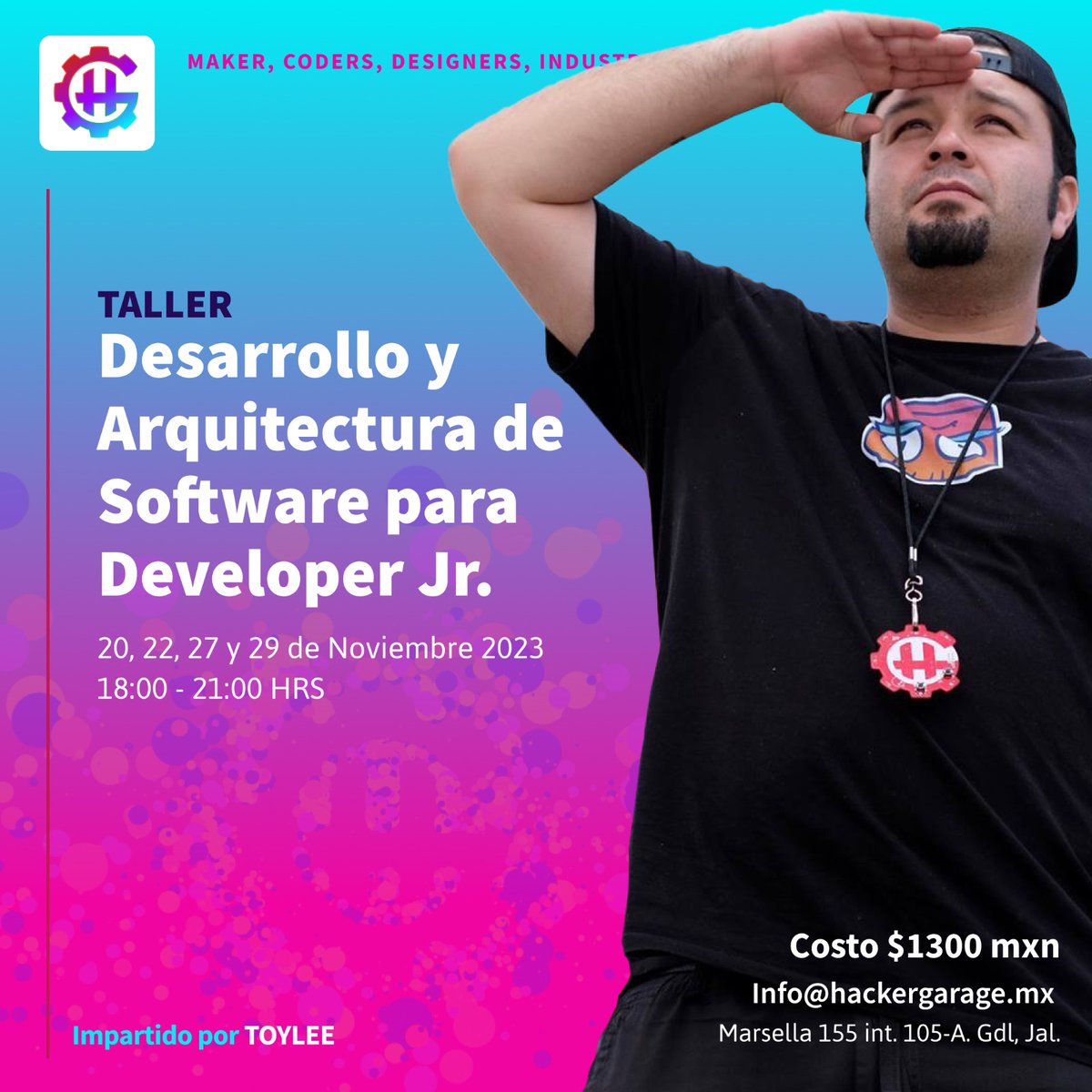 HackerGarage's tweet image. ¡En modo didáctico!  
Este lunes 20 de Noviembre comenzamos el taller de #ArquitecturaDeSoftware para Jrs con el master @escusado.  

Pueden inscribirse por acá: forms.gle/nUj3biCNZsnNhB… 🔥