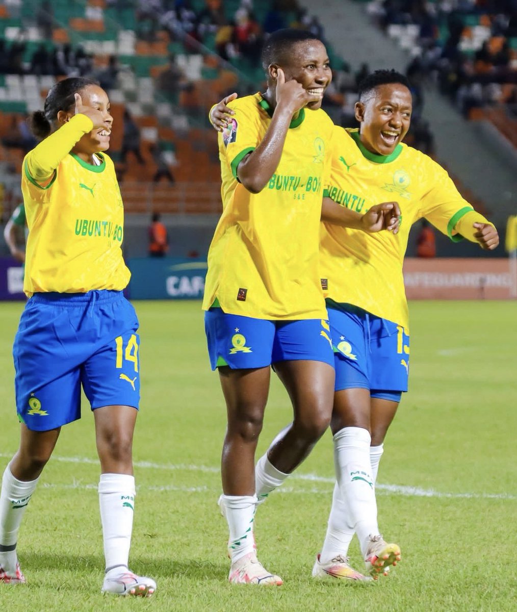 Guys !!!!!!!! Re Tsene 👆👆👆👆😭😭😭🔥🔥⚽️⚽️⚽️🔥👆👆🔥🔥🔥 CAF Women’s Champions League Final we go !!! 👆👆👆👆👆👆 Banyana Ba style flying the 🇿🇦so high in Africa !! Congratulations <a href="/SundownsLadies/">Mamelodi Sundowns Ladies Team</a> #CAFWCL