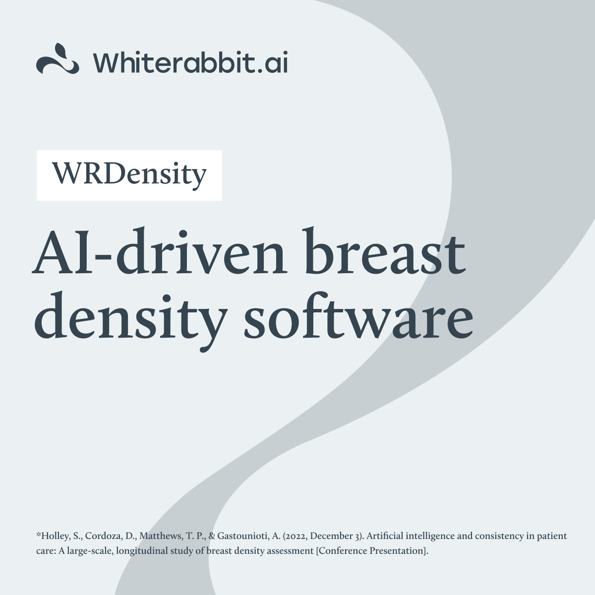 WRDensity is our #AI-driven #breastdensity software that assists radiologists in interpreting breast density to create uniformity of density assessment at the practice level. Learn more: whiterabbit.ai/products/wrden… #radiology