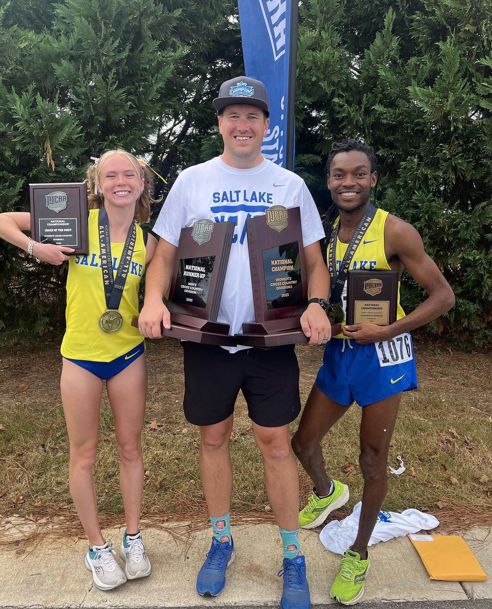 RunEliteProgram's tweet photo. In the last few days our Executive Director of Run Elite Program @isaacegbertwood who is also HC of Salt Lake CC lead his team to not one but two National Championships! We are proud of you Isaac! Love seeing running in the state of Utah having national success. #RunEliteProgram https://t.co/NCdhlgp7iq