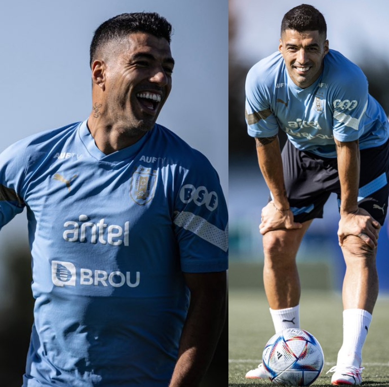 InvictosSomos's tweet photo. El mejor delantero de la época volvió a su selección nacional. Sonríe él. Sonríe Uruguay. SONRÍE EL FÚTBOL.