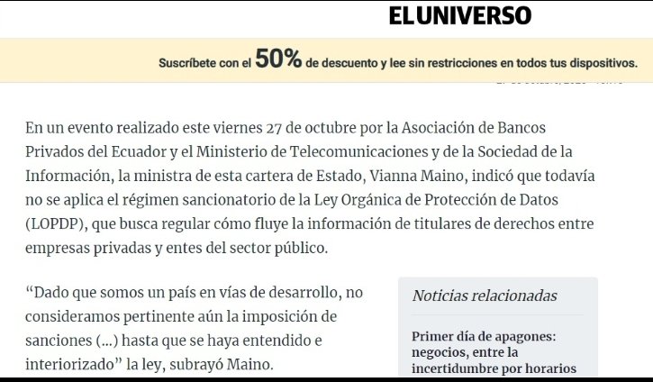 Dentro de las tantas decepciones de este Gobierno, ahora tenemos la intención de dejar cuota política en la Superintendencia de Protección de Datos insistiendo a días de su salida en designación de quien no cumple con requisitos y que procura la no aplicación de la norma