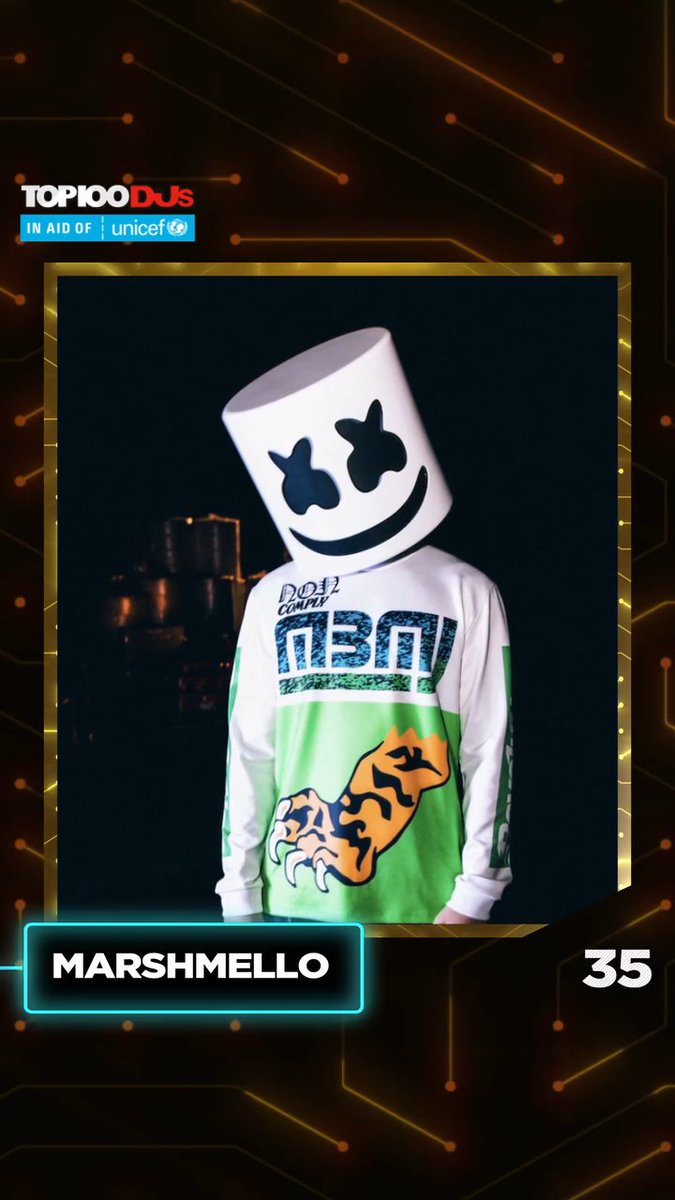 portalmellogang's tweet image. THANKS! @Marshmello is #35 on DJMAG&apos;s #Top100DJs in 2023.